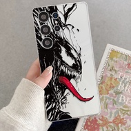 Marvel Venom Monochrome Comic Clear Phone Case For Samsung S25 S24 S23 S22 S21 S20 Ultra/Plus 25FE S