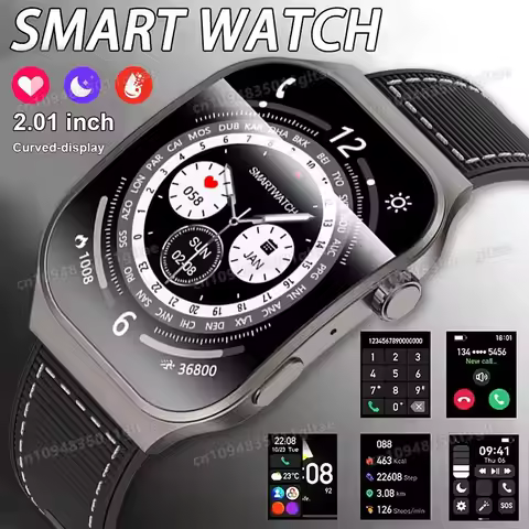 2026 New Bluetooth Call Smart Watch for Men 2.01" HD Curved Screen Sports Watch Heart Rate Monitor W