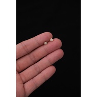 DAINTY DAISY STUD EARRINGS DAISY FLATBACK STERLING SILVER EARRINGS GOLD ZIRCON FLOWER EARRINGS/