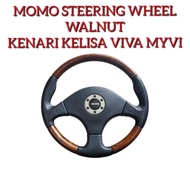 MOMO Steering Wheel / Roda Stereng (Walnut ) Kelisa Kenari Viva Myvi  Steering Wheel / Roda Sterang 