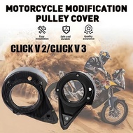 CLICK V2 / CLICK V3 / CLICK V4 PULLEY COVER WITH TRANSPARENT SCREEN MATTE BLACK /CARBON