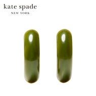 Kate Spade New York ต่างหูห่วงฮักกี้รุ่น Interlock Huggies KM888 300 สี LightGreen