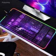 Purple Neon Large RGB Mouse Pad XXL Gaming Mousepad LED Mouse Mat Gamer Mousepads Luminous Table Mats Desk Pads With Backlit