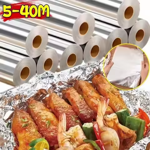 5m/10m/20m Disposable Tin Foil Paper Thickened Non-stick Aluminum Foil Paper Food-grade Heat-Resista