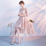 Ninang Dress⊕☏☋Wedding dress bride dress toast dress wine red wedding dress bridesmaid dress dress e