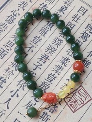 天然和田玉碧玉南紅蜜蠟手串