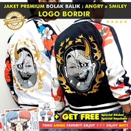 Jaket Smiley Angry Tokyo Revengers Bomber Sukajan Anime Cover Version