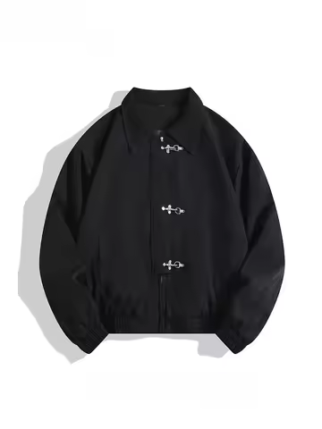 Korean Streetwear Lapel Coat Simple Workwear Handsome Jacket Light Mature Versatile Aircraft Buckle