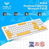 AULA F3032 Gaming Keyboard Mechanical Brown Switch RGB White 87 Key