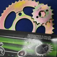 Nitro NE150 (Windstar) / Comel Perantau 150 - Chain 428H + Sprocket Gear Set (Depan + Belakang)