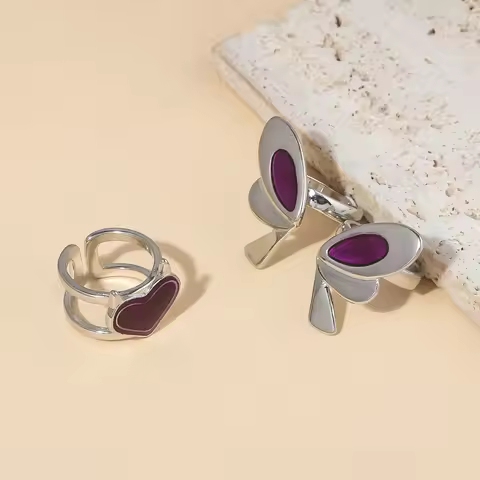 Game VALORANT Ring Game Characters Clove Alloy Opening Adjustable Butterfly Heart Rings For Cosplay 