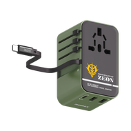 [機動戰士高達x Momax] 1-World+ 70W GaN 3插口及內置伸縮USB-C充電線旅行插座 (MS-06 渣古II版本) UA18UKGDG