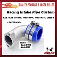 24/28 Racing Intake Pipe Custom EX5 Dream Wave100 Wave125 Class 1 Joint 24MM 28MM Carburetor PWK NSR