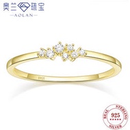歐美wish熱賣新款925純銀電鍍14k鑲鉆戒指九顆鉆女士戒指