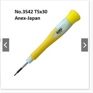 Precision screwdriver with insulated handle and rosette head T5x30 from Anex Japan