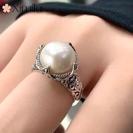 ♥ Hot-selling Original Cheap Retro Hollow Carved Round Pearl Ring Men Women Classy Jewelry silver 925 original ring for women rings men korean jewelry cincin lelaki cincin perempuan couple cincin emas korea 戒指