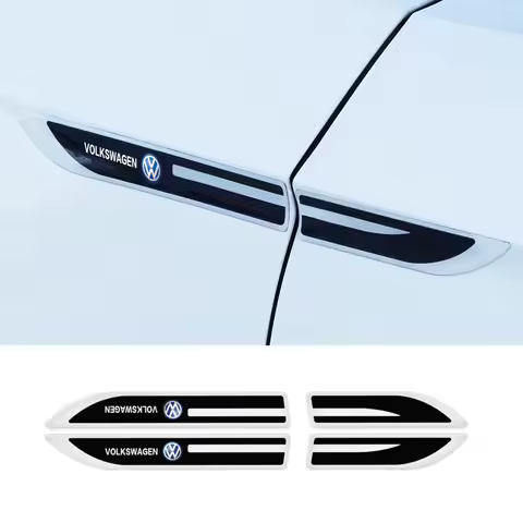 New 2pcs Epoxy Sticker Car Fender Side Wing Emblem Badge Sticker For VW Volkswagen Polo Jetta Golf P