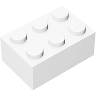 Classic Bulk Brick Block 2x3, 100 Piece White Brick 2x3,Compatible with Lego Parts and Pieces 3002, 