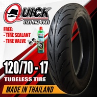 QUICK GR390 PHOENIX 120/70-17 TUBELESS MOTORCYCLE TIRE W/FREE TIRE SEALANT AND TIRE VALVE (PITO)