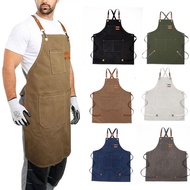 Canvas Apron Waterproof Bib Kitchen Cooking Aprons Bib Barber Coffee Working Apron 6 Shop J4c2