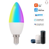 ⭐ WiFi Smart Bulb RGB+W+C LED Candle Bulb 5W E14 Dimmable Light Phone APP SmartLife/Tuya Remote Cont
