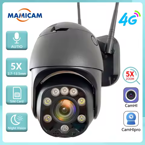 5MP HD 4G SIM Card Security IP Camera 1080P Outdoor WIFI PTZ CCTV Video Surveillance Camera Mini Spe