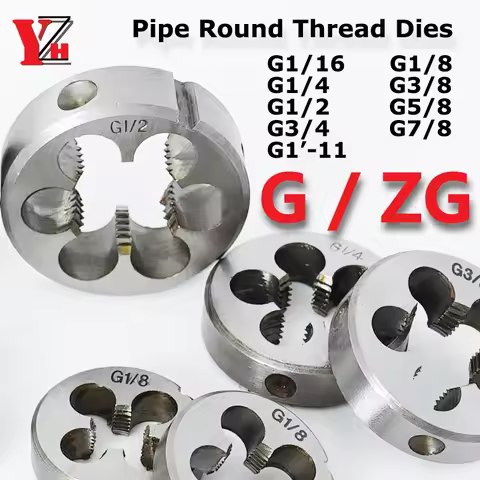 Pipe Thread Die Round Die G/ZG Right Hand Cutting Tool Alloy Steel G1/16 G1/8 G1/4 G3/8 G1/2 G5/8 G3