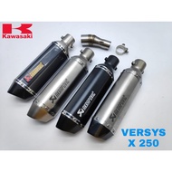 Exhaust Kawasaki Versys-X 250 2017 Piping Slip on Muffler Stainless Steel Akrapovic Titanium Black C