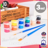 10Q Non Toxic Acrylic Paint Set 3ml Waterproof Ceramic DIY Shoe Painting Waterproof Paint with free 