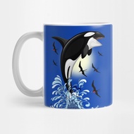 Orca Killer Whale jumping Motif Mug