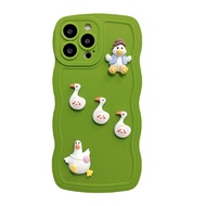 Phone Case for OPPO Reno 4 5 6 7 8 Pro A8 A31 A32 A53 A55 A57 A95 A96 A97 R11S R15 R17 K9 K10 White duck and red bear Cellphone Case Cover