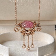 K18 18K 750 pink gold tourmaline moonstone pendant necklace