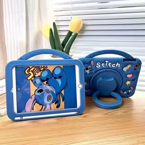 Cute Cartoon Stitch Silicone Stand Tablet Protective Case For Samsung Galaxy Tab S6 A7 Lite A8 A9 Pl