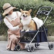Foldable Pet Stroller Detacable - Pet Cargo - Dog Cat Cage - Premium 4-wheel Dog Cat Stroller - Dog 