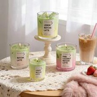 1pc 6.8cm Mini European Style Matcha Latte Cup Shaped Smokeless Scented Candle, Creates Romantic Atm