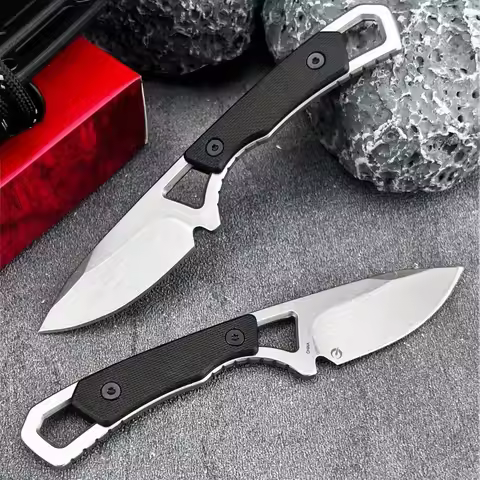 KS 2058 High Hardness Straight Knife 8Cr13Mov Steel Blade with Nylon Fiber Handle Outdoor Tactical C