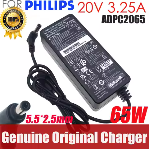Original ADPC2065 65W 20V 3.25A AC Adapter Charger for Philips 275E1275E1S 275E1E 288E2A 4K Ultra HD