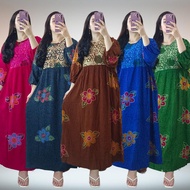 Dress Batik Modern Wanita Kekinian Rayon Premium Busui Lengan Balon Ld 120cm Baju Casual Motif Tunik