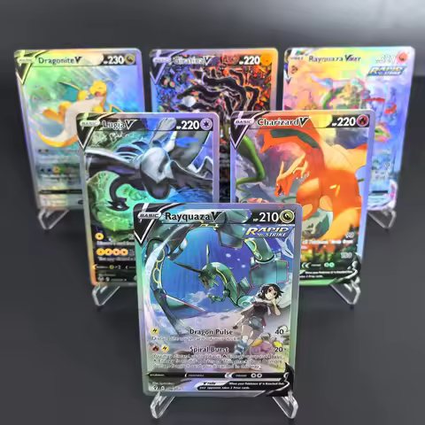 DIY PTCG Pokemon Collection Cards Charizard Rayquaza Lugia Giratina V Self Made Cards Classic Game A
