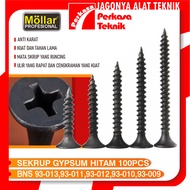 MOLLAR BNS Black Gypsum Bolt Screws Per Pack [100 Pcs] Length 2cm/2.5cm/3cm/4cm/5cm Head Plus 6 x 3/