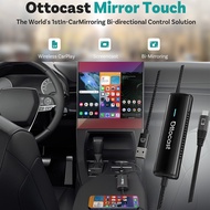 OTTOCAST Mirror Touch Wireless CarPlay อุปกรณ์ตกแต่งรถยนต์สําหรับ IOS Mirror Android Mirror Screenca