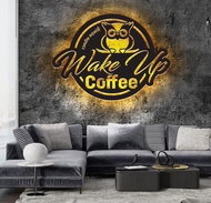 ป้ายLOGOร้านแผ่นเหล็กฉลุหนา 1.5 มิล พ่นสีดำ ไฟฟรุ้งหลัง 👉สวยหรู ดูแพง ทำแบบให้ด้วยนะคะ