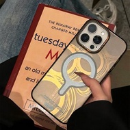 【磁吸板】夜空黑磨砂鏡面金 iPhone 15 Pro/15 ProMax手機殼