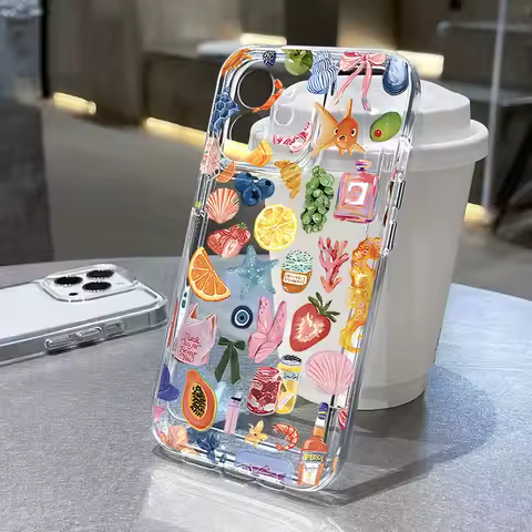Fruit Phone Case For iPhone 18 Pro Max 17 16 11 15 Pro Max Clear Case iPhone 12 13 14 Pro Max Case 1