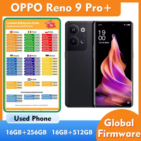 OPPO Reno9 Pro+ 5g Smartphone 256GB ROM Screen 6.7-Inch All Colours Original Android Used Phone