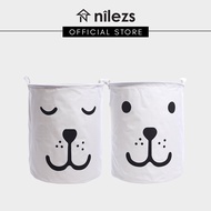 Sleepy Smiley Laundry Basket/Bag for Clothings, Storage, Service Yard, Cleaning