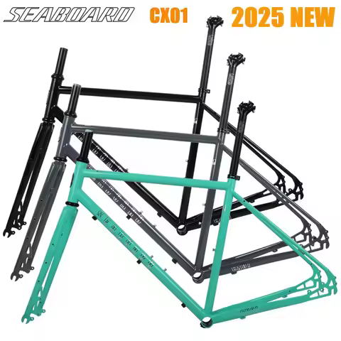 Seaboard CX01 Chromoly Steel Road/Gravel Bike Frame with Front Fork Disc‑Brake Compatible with Flat 