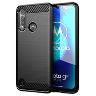 เคส Motorola Moto G8 Power Liteเคสหลังซิลิโคน TPU นิ่มคาร์บอนไฟเบอร์ G8PowerLite เกราะเคสโทรศัพท์