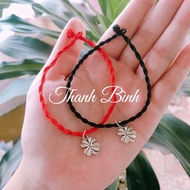 4-leaf clover lucky red thread bracelet