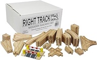 Right Track Toys Wooden Train Track Deluxe Set: 56 Premium Wood Pieces 100% Compatible with Thomas - All Tracks and No Fillers
